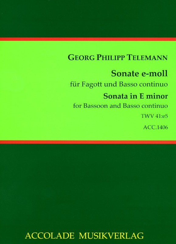 G.Ph. Telemann: Sonate e-moll TWV 41:e5<br>fr Gambe (Fagott) + BC - Accolade