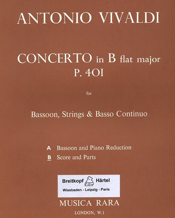 Vivaldi: Fagottkonzert B-Dur F VIII/1<br>RV 501 - &acute;La Notte&acute; - Sti. +Part. /MR