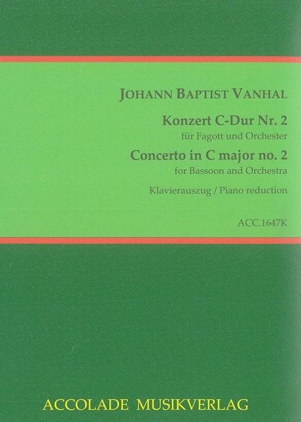 Joh.B. Vanhal: Konzert C-Dur  Nr. 2<br>fr Fagott + Orchester - KA