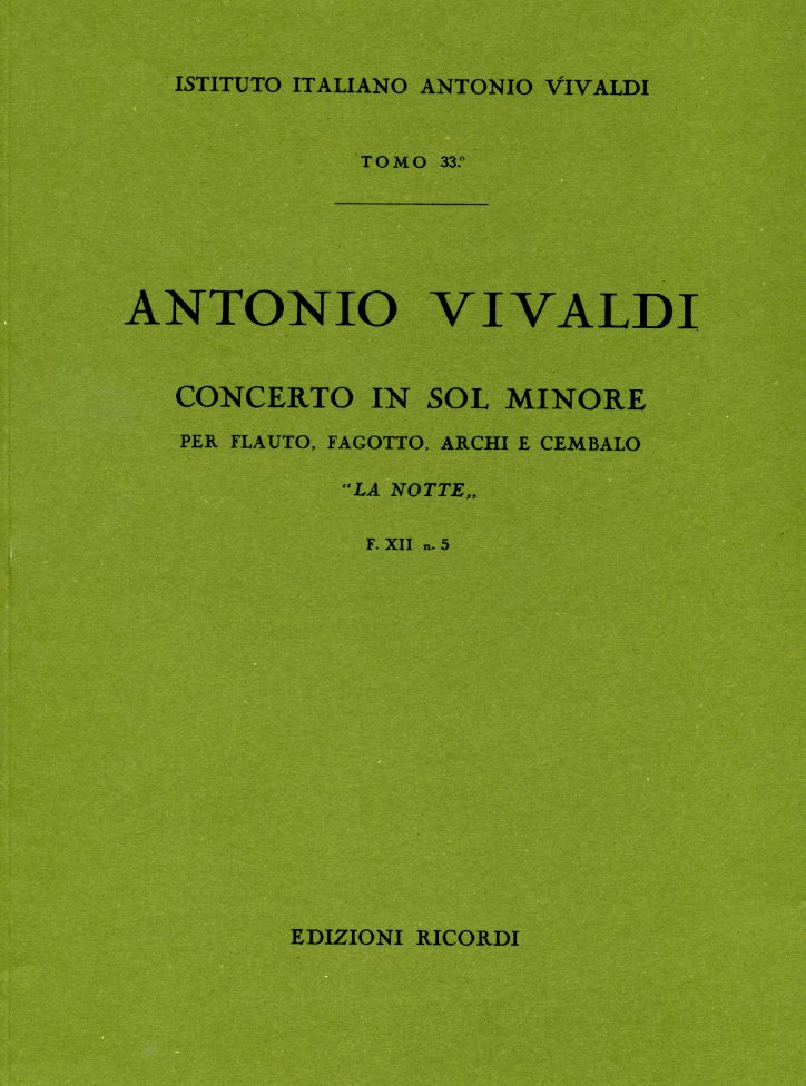Vivaldi: Doppelkonzert g-moll F XII/5<br>RV 104 fr Flte + Fagott - Partitur