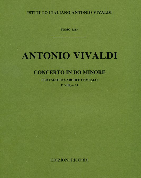 Vivaldi: Fagottkonzert c-moll F VIII/14<br>RV 480 - Partitur
