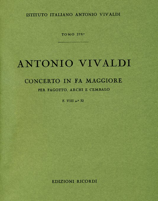 Vivaldi: Fagottkonzert F-Dur F VIII/32<br>RV 490 - Partitur