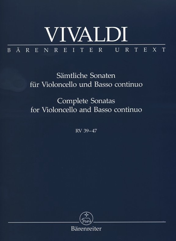 A. Vivaldi: 9 Sonaten fr Cello (Fagott)<br>+ BC - RV 39-47 / Urtext Brenreiter