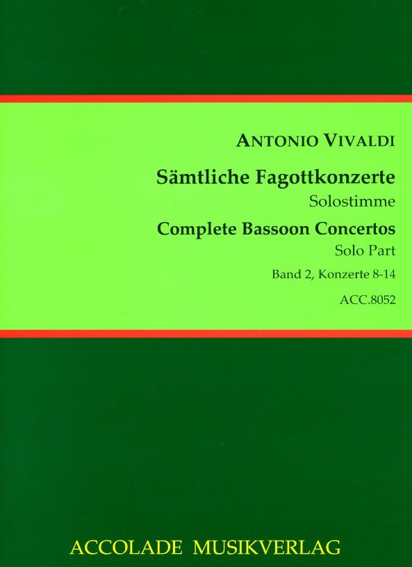 Vivaldi: Smtliche Fagottkonzerte Bd.2<br>F VIII/ 8-14 / Solostimme
