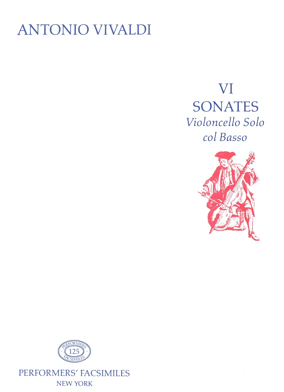 A. Vivaldi: 6 Sonaten fr Cello (Fagott)<br>+ BC / RV 40/41/43/45/46/47 /Facsimile
