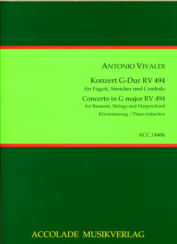 Vivaldi: Fagottkonzert G-Dur F VIII/37<br>RV 494 - KA (Accolade)