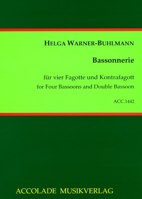 H. Warner-Buhlmann(*1961): Bassonnerie<br>4 Fagotte +Kontrafag. /Stimmen+Partitur