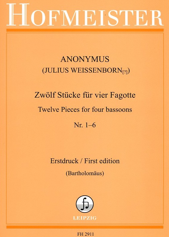 J. Weissenborn(?): 12 Stcke fr<br>4 Fagotte - Bd.1 ( 1-6)