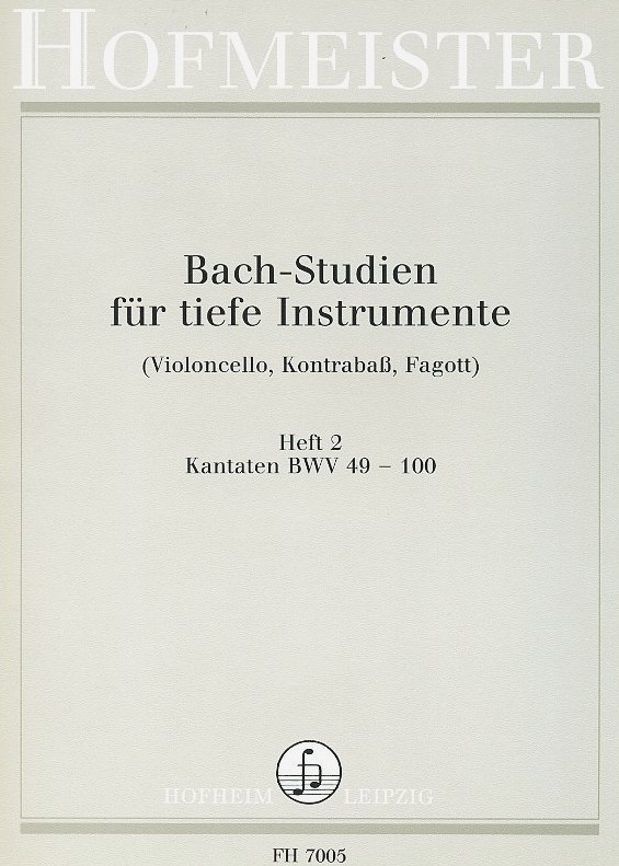J.S. Bach: Studien fr tiefe<br>Instrumente -Heft 2 - Kantaten 49-100
