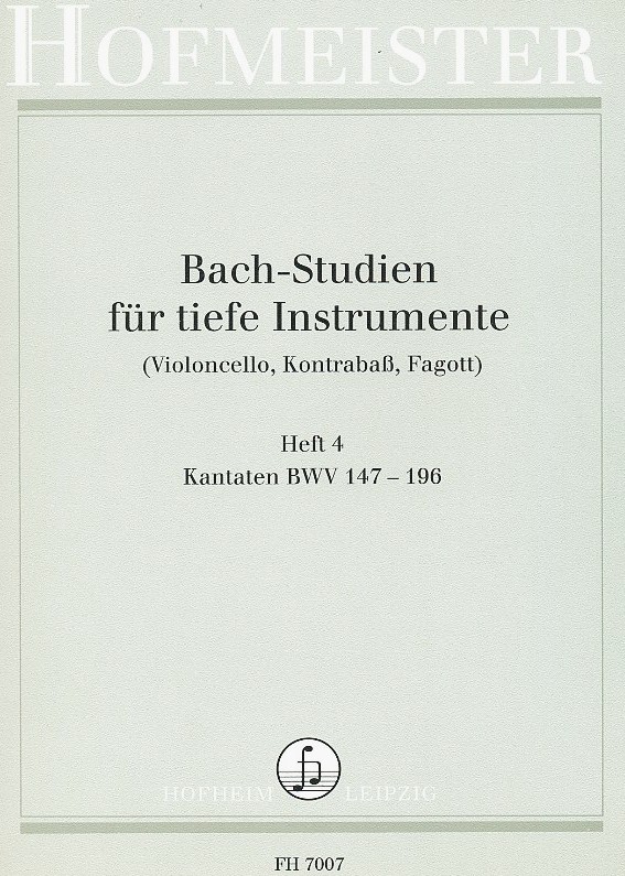 J.S. Bach: Studien fr tiefe<br>Instrumente -Heft 4 - Kantaten 147-196
