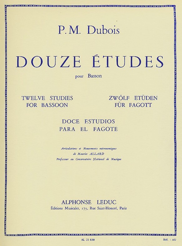 P.M. Dubois: 12 Etuden fr Fagott<br>