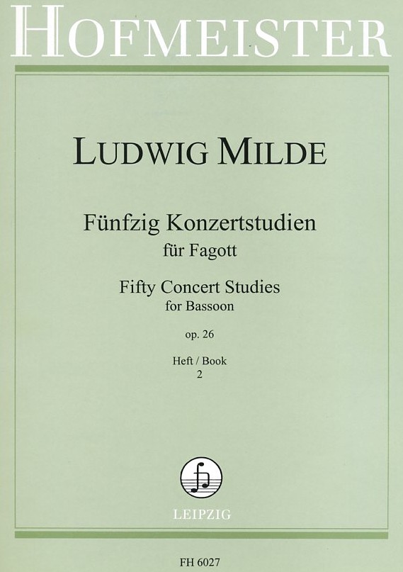 Milde: 50 Konzertstudien fr Fagott II<br>op. 26 Band 2 / Hofmeister