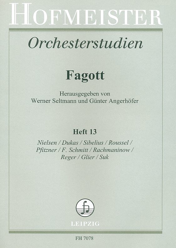 Orchesterstudien fr Fagott - Nielsen,<br>Dukas, Sibelius, Roussel...(Heft 13)