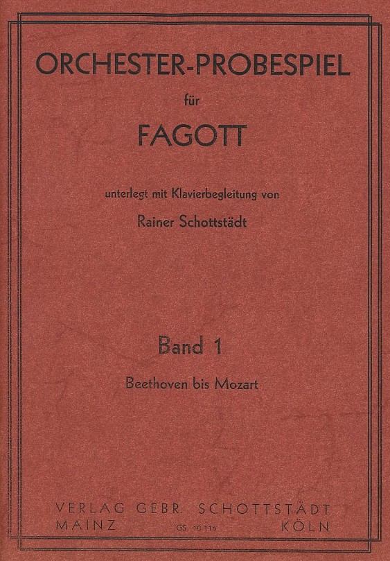 Orchesterprobespiel fr Fagott - Band 1<br>mit Klavierbegleitung von R. Schottstdt