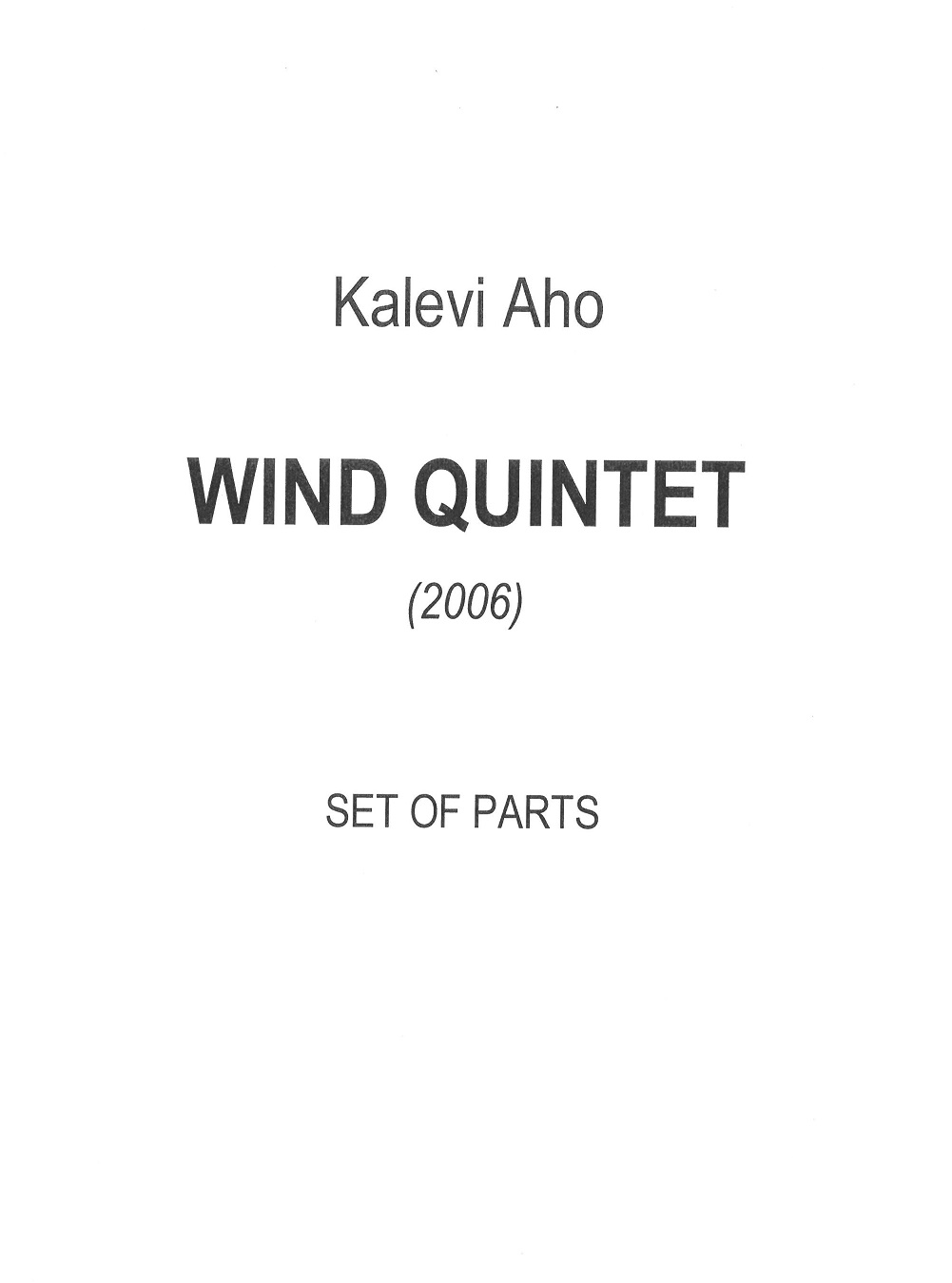K. Aho(*1949): Blserquintett (2006)<br>Stimmen