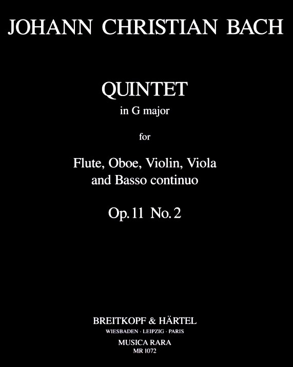 J.C. Bach: Quintett G-Dur Op.11 No.2<br>Flte, Oboe, Violine Viola + BC