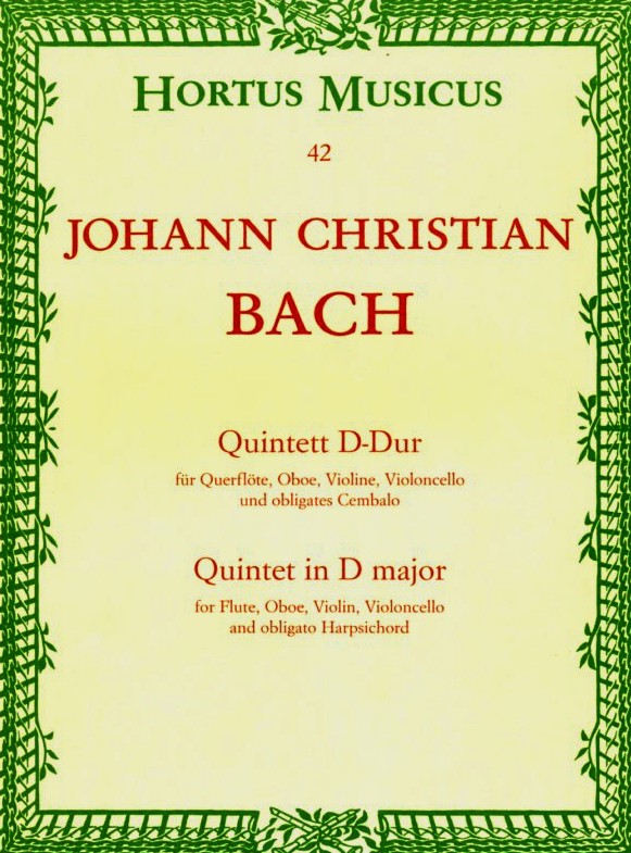 J.C. Bach: Quintett D-Dur<br>Flte, Oboe, Violine, V.cello + BC