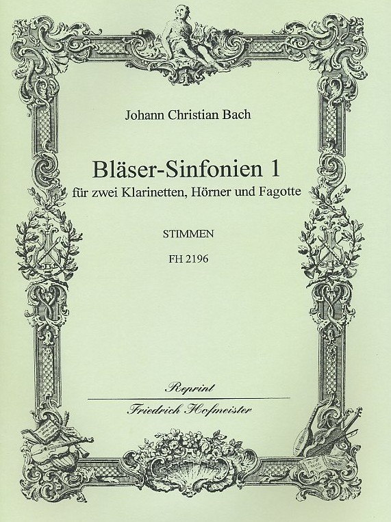 J.C. Bach: Blser-Sinfonien<br>No. 1-3 fr 2-Klar 2-Hrn  2-Fag Stimmen