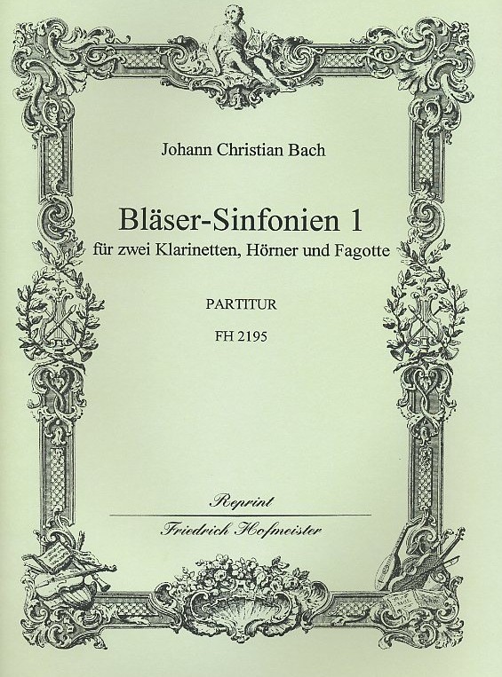 J.C. Bach: Blser-Sinfonien<br>No. 1-3 fr 2-Klar 2-Hrn  2-Fag Partitur