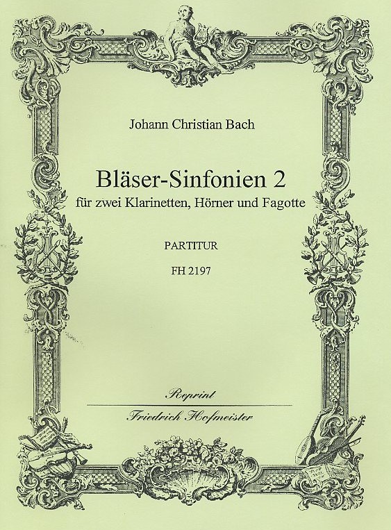 J.C. Bach: Blser-Sinfonien<br>No. 4-6 fr 2-Klar 2-Hrn  2-Fag Partitur