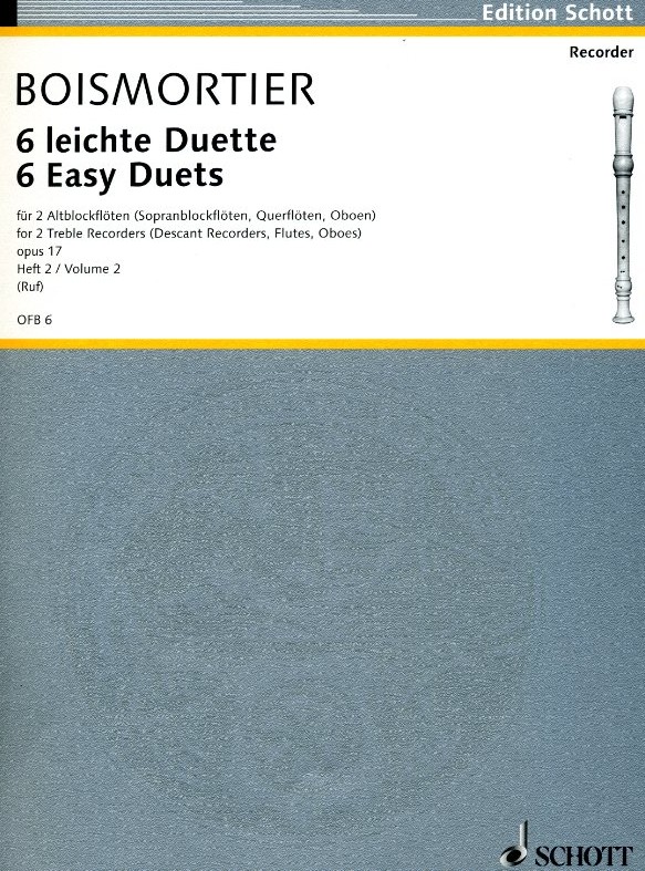 J.B. Boismortier: Sechs leichte<br>Duette fr Altblockflten Bd II