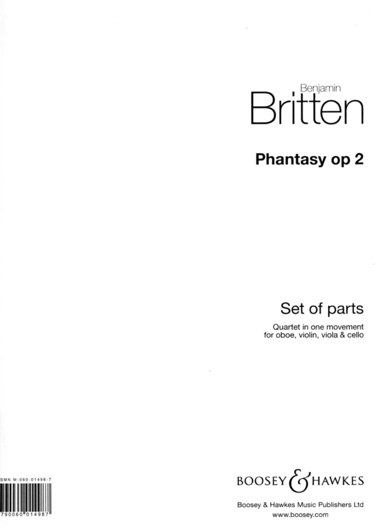 B. Britten: Phantasy Quartet for Oboe<br>and Strings - Stimmen