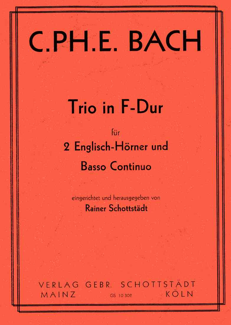 C.P.E. Bach: Triosonate F-Dur<br>fr 2 Engl. Hrner + BC