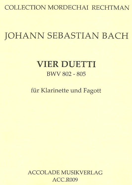 J.S. Bach: Vier Duette BWV 802 - 805<br>ges. fr Klarinette + Fagott