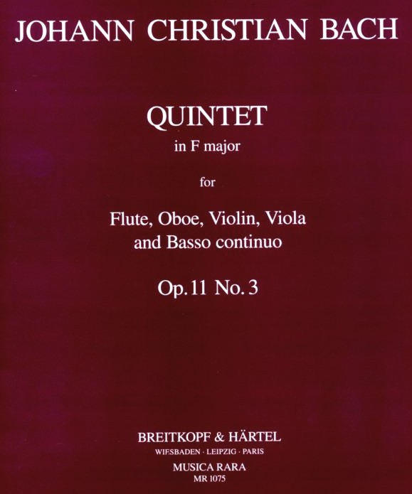 J.C. Bach: Quintett F-Dur Op.11 No.3<br>Flte, Oboe, Violine Viola + BC