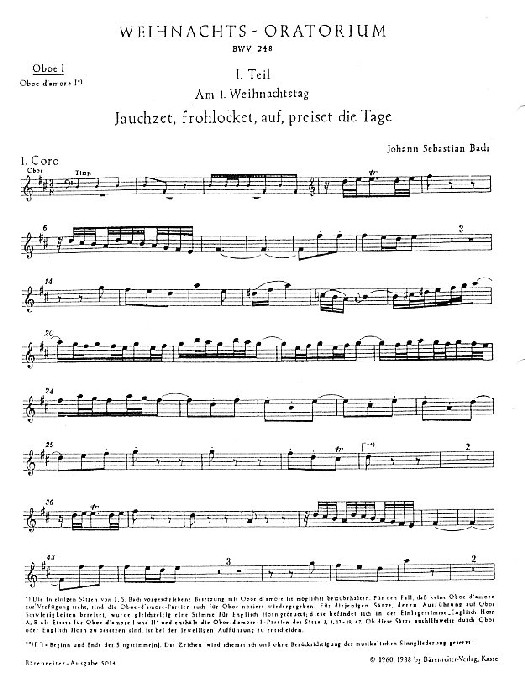 J.S. Bach: Weihnachts-Oratorium BWV 248<br>1. Oboe