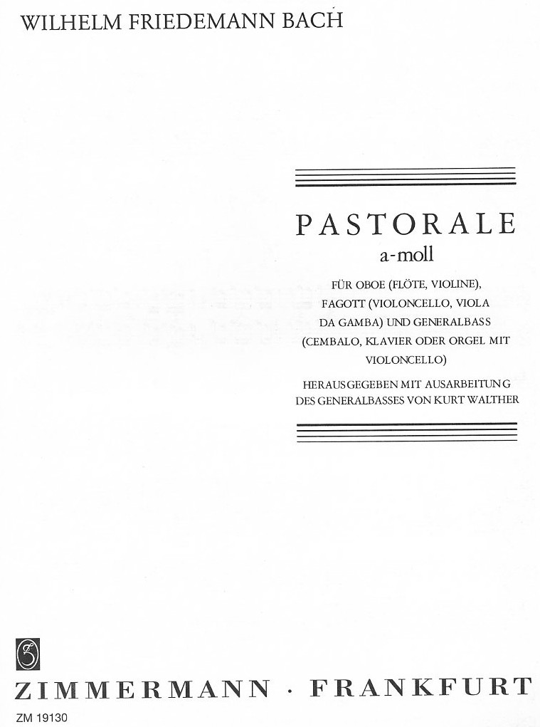 W.F. Bach: Pastorale a-moll fr<br>Oboe (Fte), Fagott + BC