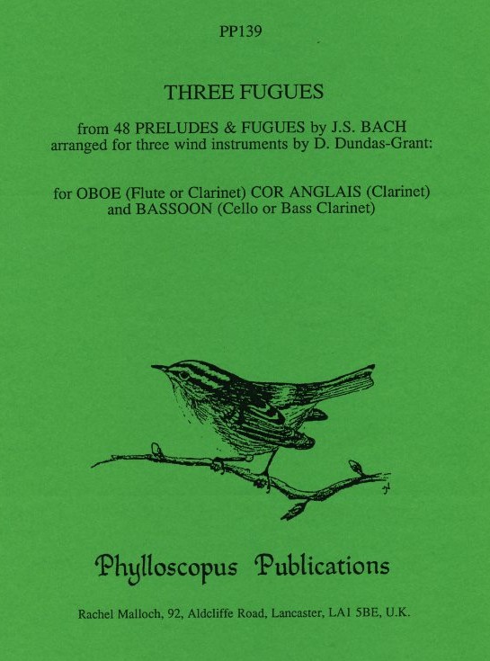 J.S.Bach: 3 Fugen - arr. fr Oboe,<br>Engl. Horn + Fagott - Part. + Stimmen