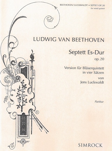L. v. Beethoven: nach Septett Es-Dur op.<br>ges. fr Blserquintett -Stimmen+Partitu
