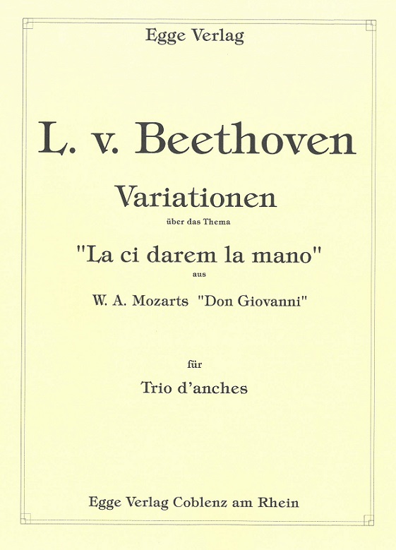 Beethoven: Var. ber Reich mir die Hand <br>Leben - Oboe, Klarinette + Fagott /Egge