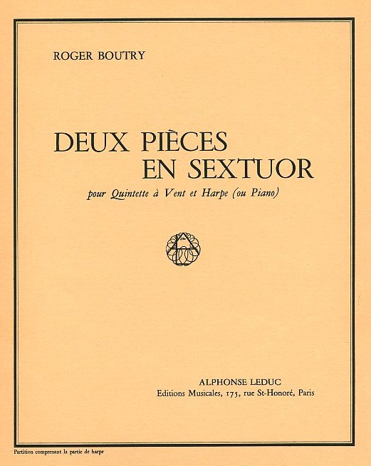 R. Boutry: Deux Pieces en Sextour<br>Blserquintett + Harfe -Stimmen+Partitur