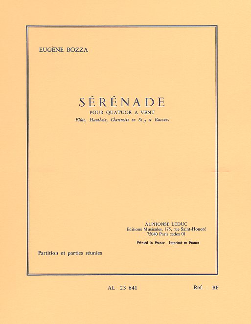 E. Bozza: Serenade - fr Flte, Oboe,<br>Klar., Fagott - Partitur + Stimmen