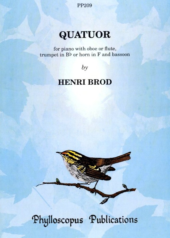H. Brod(1799-1839): &acute;Quatuor&acute; fr Oboe,<br>Horn (o.Trompete), Fagott + Klavier