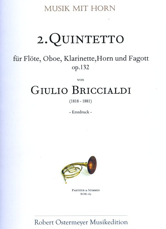 G. Briccialdi(1818-81): 2. Quintett<br>op. 132 fr Holzblserqiuntett - Stimmen