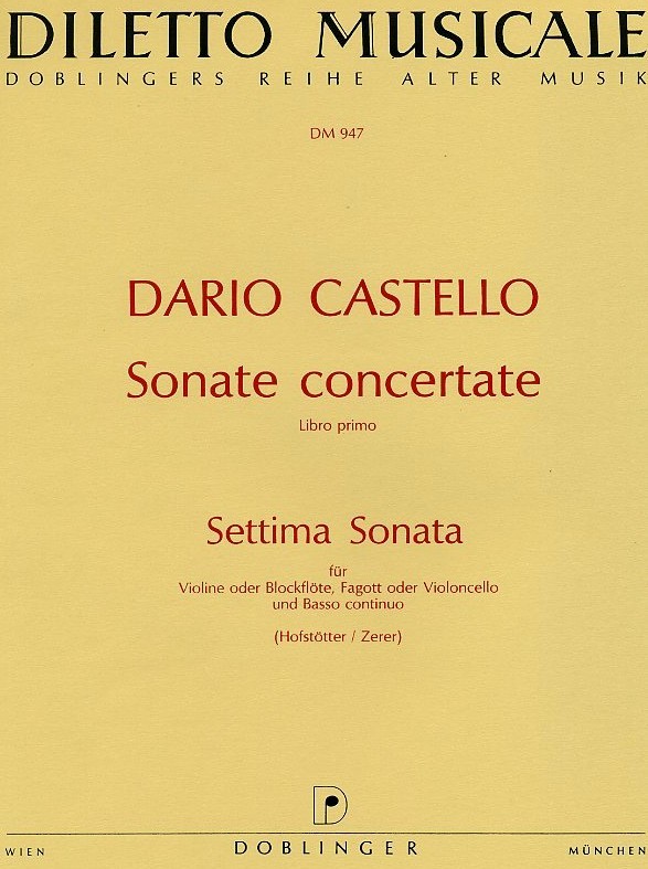 D. Castello: Settima Sonata in G fr<br>Violine (Oboe) Fagott + BC