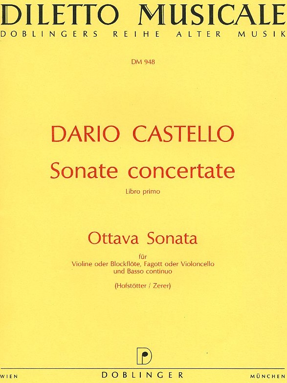 D. Castello: Ottava Sonata in G fr<br>Violine (Oboe) Fagott + BC