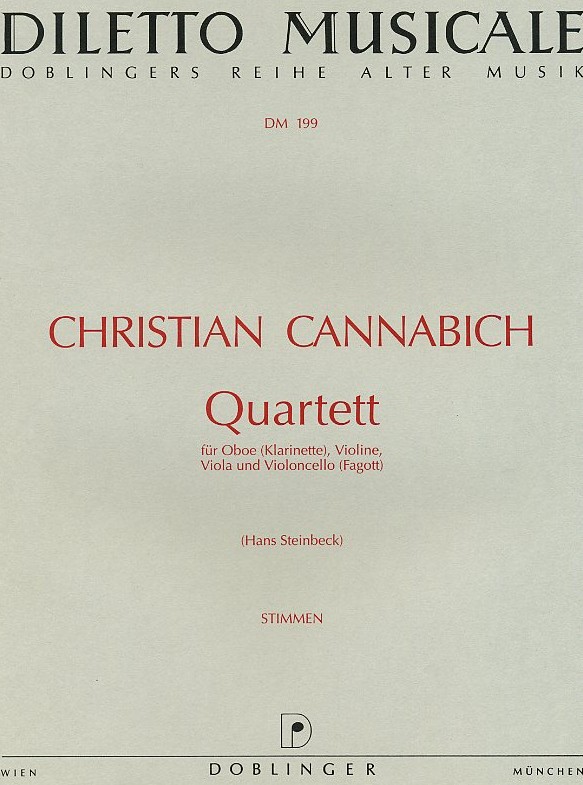Ch. Cannabich: Quartett No. 2 B-Dur fr<br>Oboe, Fagott, Violine, Viola - Stimmen