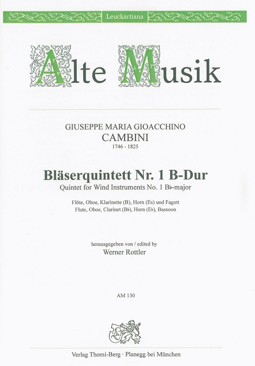 G.G. Cambini: Quintett B-Dur no.1<br>fr Holzblserquintett / Leukart
