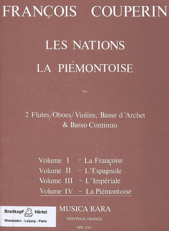 F. Couperin: Les Nations, La Pimontoise<br>2 Fl/Ob/Viol, BC Volume IV