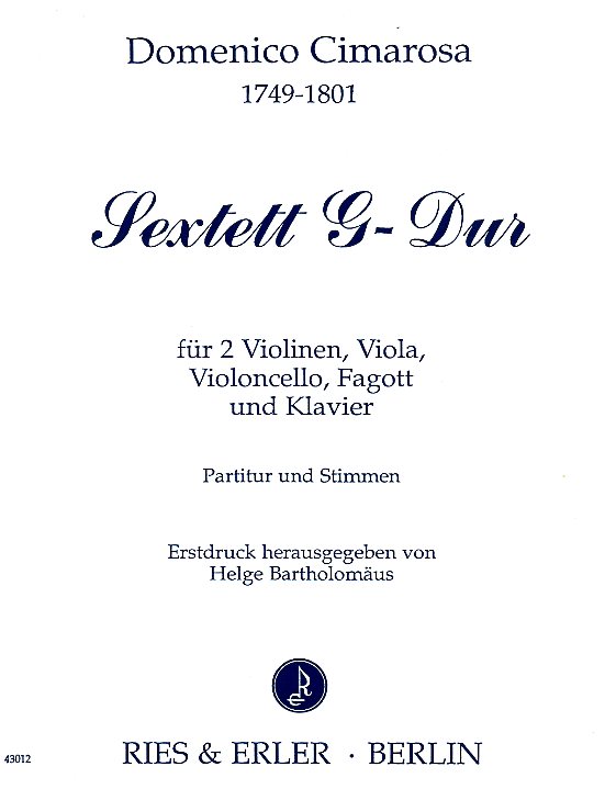 D. Cimarosa: Sextett G-Dur fr Fagott,<br>2 Vl., Va, Vc. + Klavier