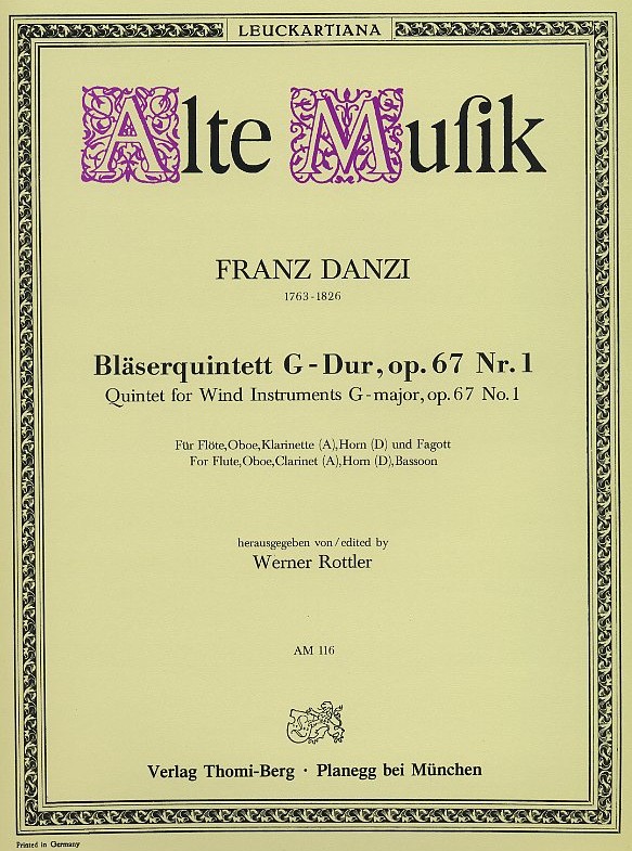 F. Danzi: Blserquintett G-Dur op.67/1<br>