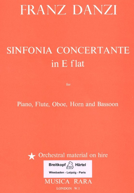 F. Danzi: Sinfonia Concertante fr<br>Flte, Oboe, Horn Fagott + Klavier