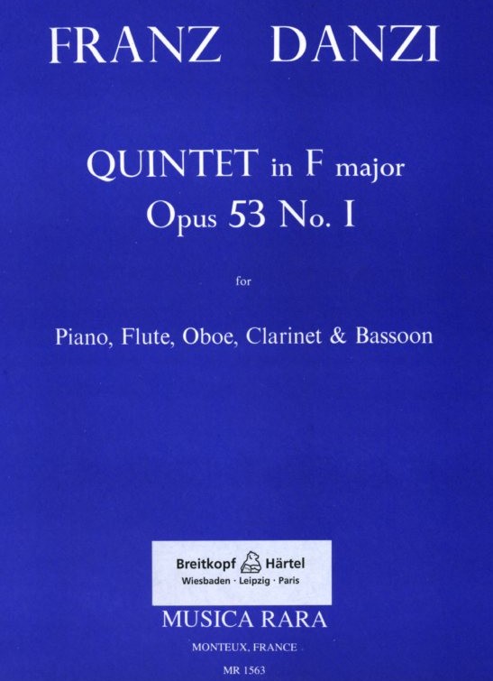 F. Danzi: Quintett F-Dur op. 53/1<br>fr Blserquartett + Klavier - Stimmen