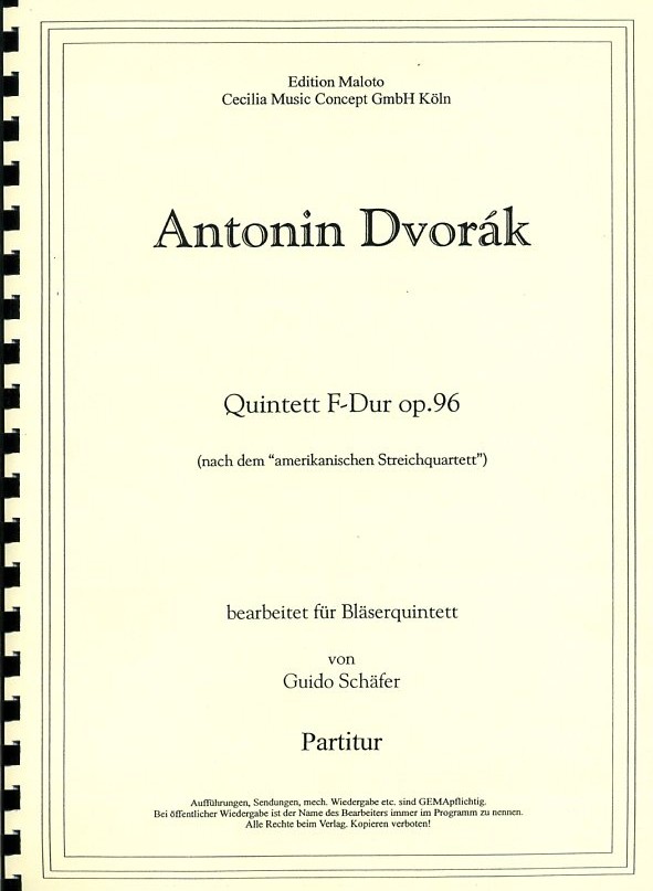 A. Dvorak: Blserquintett F-Dur op. 96<br>nach dem amerik. Streichquartett