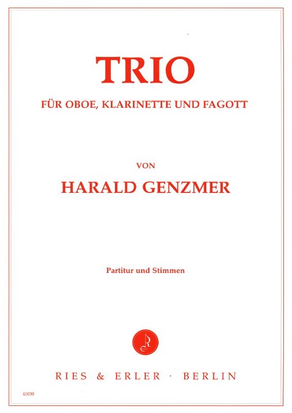 H. Genzmer: Trio fr Oboe, Klarinette +<br>Fagott - Partitur + Stimmen