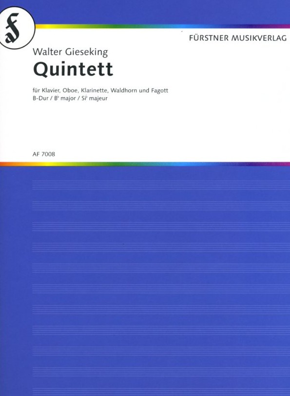 W. Gieseking: Quintett B-Dur fr Oboe,<br>Klar., Hrn, Fagott + Klavier